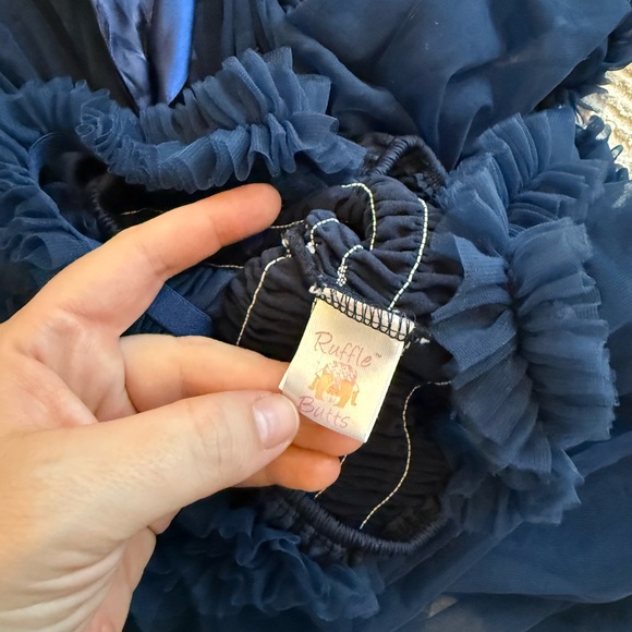 Ruffle Butts Tulle Sleeveless Princess Petti Dress Navy Blue Size 4-5T - Picture 4 of 5